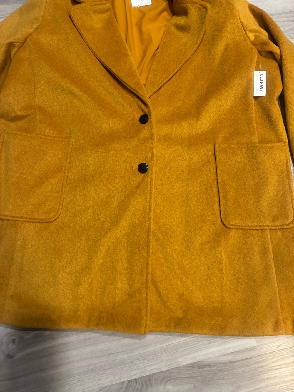 Old Navy Women's Mustard Wool-Blend Coat - Picture 4 of 11